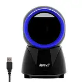 LENVII Desktop Freisprech Barcode Scanner,Omnidirektionaler QR Code lesegerät 1D/2D/QR Code Scanner Kabelgebunden USB Barcodescanner für Windows Mac OS Linux PC