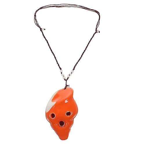 JOINPAYA Muschel Ocarina Altkokarinaflöte Wind-okarina-instrument Okarina-instrument Für Kinder Okarina Blasinstrument Professionelle 6-loch-okarina Muschel-okarina Keramik Orange