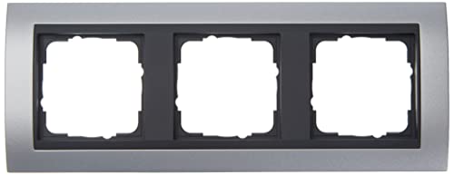 Gira 021306 Abdeckrahmen 3-fach Event aluminium mit anthrazit Zwischenrahmen