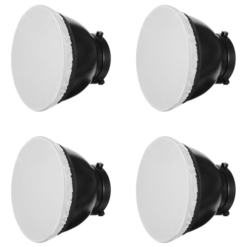 Lichtdiffusorsocke, 18 cm, Diffusor-Lampenabdeckung, weiß, weicher Lampenschirm, Reflektorsocke für Studio, Stroboskop-Reflektoren, Ringlicht, Blitzlicht, Standard-Reflektor, 4 Stück