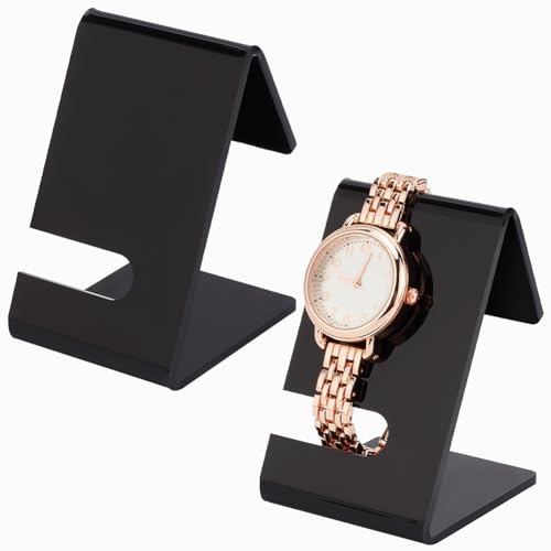 PH PandaHall 2 Stück Uhrenständer Aus Acryl Schwarzer Uhrenhalter Einzelner Uhrenständer Schmuck Uhrenständer Vitrine Für Die Anzeige von Uhrenarmbändern Verwendung Im Einzelhandel Für Heimdekoration
