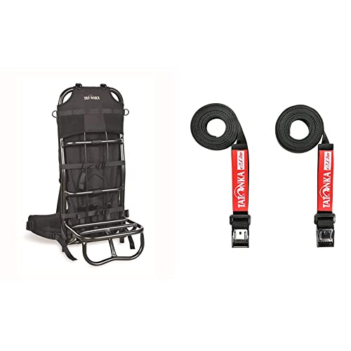 Tatonka Lastenkraxe - Kraxe mit verstellbarem Tragesystem & Packriemen Easy Strap 18mm / 2m - Zwei Spanngurte mit Metallschließe - 1,8 cm breit und 200 cm lang