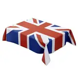 Union Jack Tischdecke - British Flag Polyester Table Cover, Großbritannien Mit Dem Thematischen Waschbedeckung | Wiederverwendbares Britisches Tischgeschirrdekor Für Esszimmer, Hochzeiten, Partys, Kön