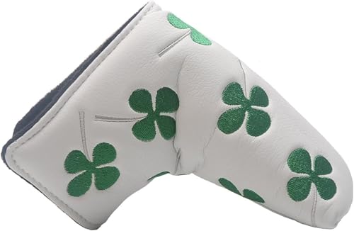 Hominas Putter Cover Golf Headcover, Golf Blade Putter Cover Vierblättriges Kleeblatt Headcover Putterhaube Kopfbedeckung für Aktivität