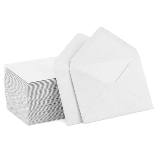 Briefumschläge Aus Kraftpapier,(DIN C6-162 x 114 mm),für Briefe, Grußkarten, Einladungskarten, Geburtstagskarten-Weiß-100 Stück