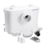 Aquamatix Hebeanlage 400W Sanitäre Abwasserpumpe 100L/min 6,5m Vertikale Förderstrecke mit 3 Einlässen für Toilette, Waschbecken und Badewanne mit Kohlefilter