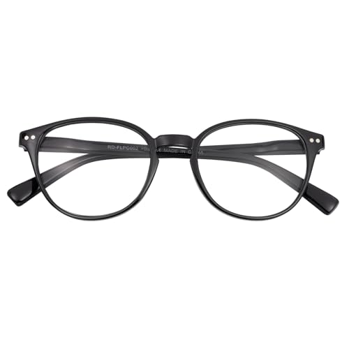 SKYWAY Blaulicht Brille für Damen und Herren, Blaues Licht Blockieren Brille, Leichte Runde Rahmen Computerbrille Gamingbrille,Nicht Verschreibungspflichtige Brille,Schwarz