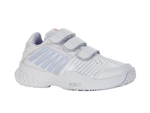 K-Swiss Performance Mädchen Court Express Strap Omni Tennis Shoe, White Heather Peach Fuzz, 35 EU