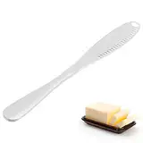 Jasfyee Edelstahl Butterstreuer Messer, Professionelle 3 in 1 Buttermesser mit Gezackten Kanten und Kratzlöchern, Einfaches Ausbreiten zum Schneiden von Butter, Käse, Marmelade und Cremes