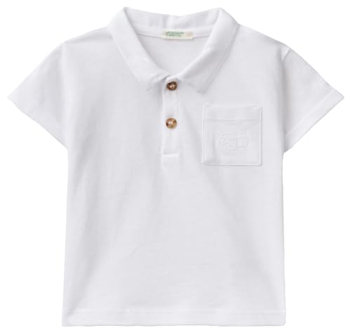 United Colors of Benetton Baby-Jungen Poloshirt M/M 3f4JA104D Polohemd, Optisches Weiß 101, 62