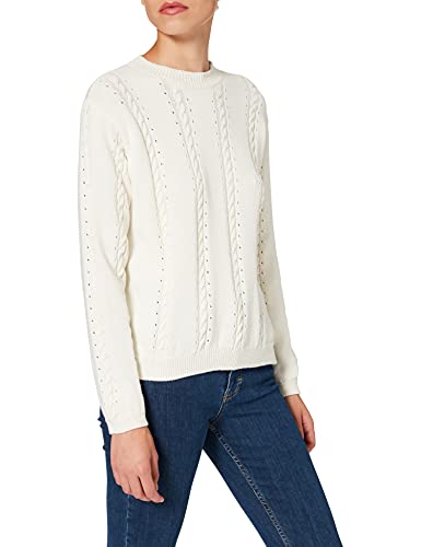 Yargıcı Damen Crew Neck Knitwear Pullover, Elfenbein (Off White 037), Large