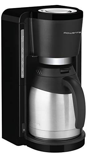 Rowenta CT3818 Filterkaffeemaschine Adagio Milano | Edelstahl- Thermokanne | 10-15 Tassen | Fassungsvermögen 1,25 L | Automatische Abschaltung | 850 Watt | 26.5 x 27 x 38.5 cm | Schwarz