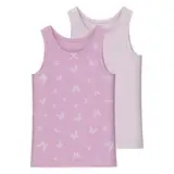 NAME IT Mädchen NMFTANK TOP 2P Butterfly NOOS Unterhemd, Pink Lavender, 104