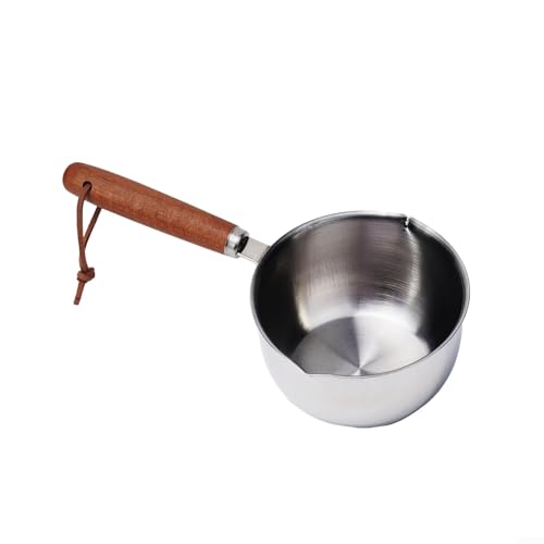 HOgardenME 300 ml Mini Öltöpfe Edelstahl Milchtöpfe Haushalt Küche verdickte Pfanne Butter Schmelztopf Soße Kochen Heiße Topf Suppe Kochtopf Hot Oil Pot Pan