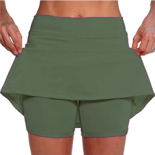 Sport Shorts Mit Rock Damen Sommer Hohe Taille Golfrock Outdoor Wandern Laufrock Laufen Hosenrock Kurz Minirock Activewear Mini Skirt Sport Skort Mit Shorts Tennisrock Workout