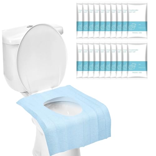 LBJFYHJN 20 Stück Toilettenauflage Einweg,Toilettenbezug für öffentliche Toiletten Beim Ausgehen, Camping Oder Reisen,Geeignet für Erwachsene und Kinder