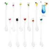 Zamety RüHrstäBchen, 23cm Cocktail RüHrer, Bunte Dekorative Cocktail Stirrer, Personalisiertes Acryl FüR Partys, Bars, CaféS, Restaurants (10 StüCk)