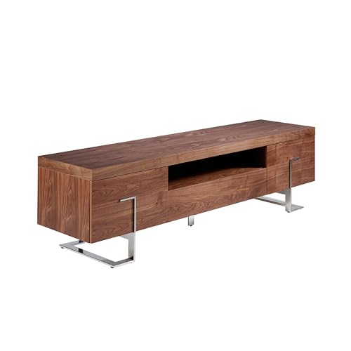 AC ANGEL CERDÁ - TV-Ständer Aus Holz | Ideal für Wohn- Oder Esszimmer | Hergestellt in Walnuss Furnier | Rechteckig Form | Modern Stil | Messungen51 x 200 x 56 cm