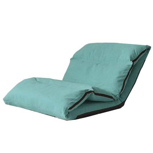 GIZNXBA Bodenstuhl Mit Rückenlehne Faltbar Verstellbarer Bodensessel Gaming Videospielstuhl, 5-Positionen Faules Sofa Meditationsstuhl Fensterstuhl Für Das Schlafzimmer, Sofasessel Für TV(/Green)