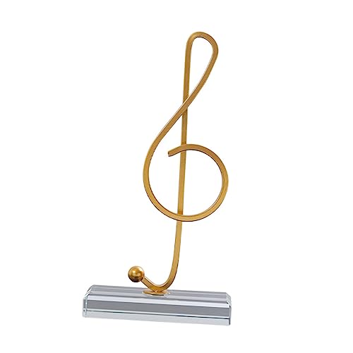 HAMPPLIES Musiknotendekoration Dekorationen Du für bürodeko büro Dekoration Klavierladen Dekoration Living Room Decoration Noten Dekoration Musiknotenmodell Eisen musiknote Glas Golden