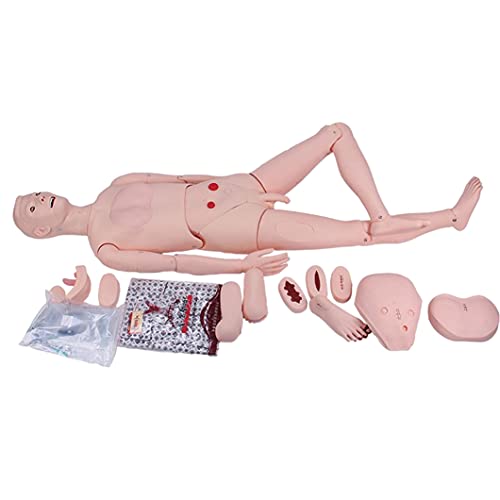 GTHTUHFD Voll Funktionsfähige Demonstrationspuppe Aus Menschlichem Material, Lebensgroße Patientenpflegepuppe Aus PVC, Für Die Medizinische Krankenpflegeausbildung,Male