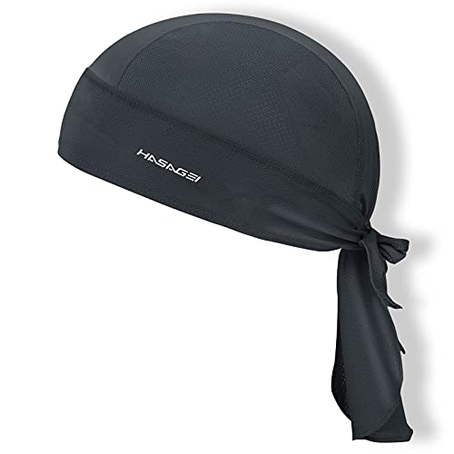 HASAGEI Sports Bandana Cap Durag Bandana Kopftuch Fahrrad Kopfbedeckung Atmungsaktiv nimmt Schweiß auf Hat,Dunkelgrau