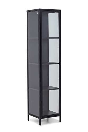 Homexperts Classic 02 Einzelvitrine Links, Metall, schwarz, B 40, H 180, T 40 cm