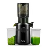 Fretta Entsafter Slow Juicer mit 108 mm Öffnung&1L Kapazität,Entsafter Gemüse und Obst,200W Saftpresse elektrisch mit Cold Press,Einfache Reinigung und Leiser Motor,BPA-frei,Schwarz