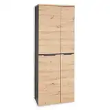 5035GH01 Büroschrank Memphis Kommode Hochschrank Aktenschrank Graphit/Artisan Eiche Nb. ca. 75 x 197 x 38 cm