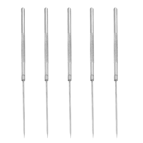 LEEQ 5 pcs Präparationsnadel Dissektion Nadeln - Edelstahl Dissektion Nadel mit gerader Spitze Biologie Experiment Ausrüstung Micro Fine Precision Probe Teasing Nadeln