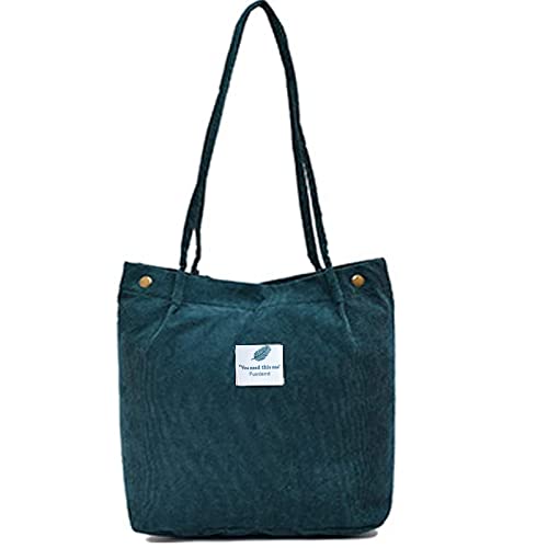 Funtlend Groß Umhängetasche Damen Cord Tasche aus Kord Handtasche Shopper Damen für Uni Arbeit Mädchen Schule