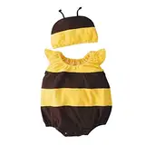 Petalum Baby Biene Kostüm ärmellos Strampler Baumwolle Onesies Halloween Spielkostüm