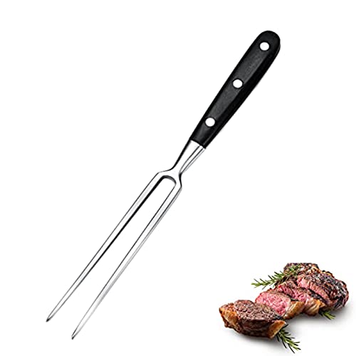 Fleischgabel mit Griff - 29cm Edelstahl Fleischgabel, Grillgabel Servier Grillgabel Fleischgabel mit Kunststoffgriff für Grill Küche Truthahn Braten Abendessen(Schwarz)