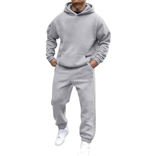 Battnot Jogginganzug Herren Sportbekleidung Trainingsanzug Herren Einfarbig Hoodie Mit Kapuze Langarm Mit Taschen Hausanzug 2-Teilig Kapuzenpullover Jogginghose Jogginganzug Set Klassisch Sportanzug