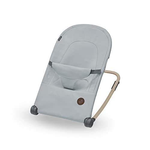 Maxi-Cosi Loa Babywippe, ultrakompakt zusammenklappbare, leichte Babywippe, 2 Liegepositionen, tragbare Babywippe aus 100 % Recyclingmaterialien, 0 bis ca. 2 Jahre, 0–12 kg, Beyond Grey