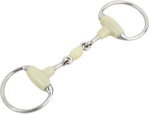 Equinate Olivenkopfgebiss mit Apfelgeschmack 18mm doppelt gebrochen 12,5cm | Anatomisch geformtes maulfreundliches Gebiss mit sanfter Einwirkung | Lasergraviert