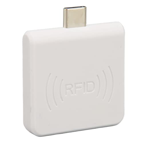 Bewinner Tragbares RFID ID Kartenlesegerät, Typ C Smartcard Lesegerät für Mobiltelefone, Plug and Play, Schnelles Kartenlesen für Smartphones mit OTG Funktion(Weiß)