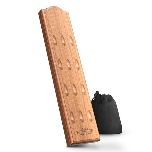 DARTLINE® Dart Halter aus Holz für 12 Darts | Edle Dartpfeile Halterung zur Aufbewahrung von Steeldarts und Softdarts | Premium Dartzubehör (Akazie Natur, Längliche Form)