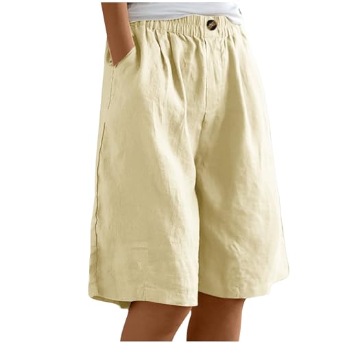 rtdgcv Damen-Shorts, süß, weich, kariert, mit Knopfleiste vorne, Pyjamahose, Shorts, Nachtwäsche Shorts 128 Jungen Shorts Damen Kurz (Beige, S)