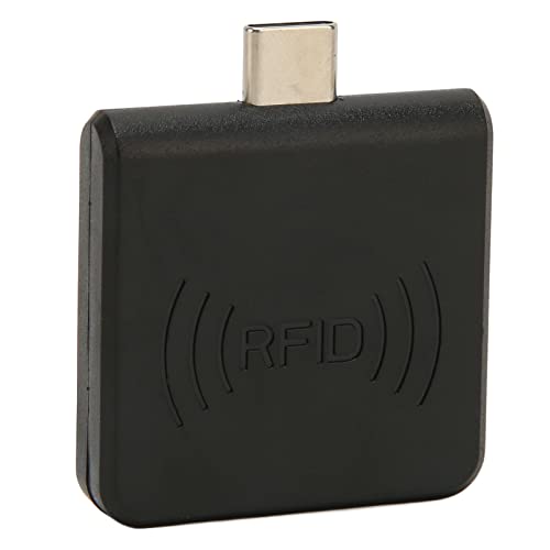 PUSOKEI RFID ID Handy Kartenleser, Tragbarer Kontaktloser USB C 125 kHz Smartcard Leser, Eingebauter Summer, Schnelles Kartenlesen, Unterstützt PC Telefon Tablet, Plug and Play(Schwarz)