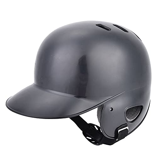 CaCaCook Baseball-Schlaghelm, Atmungsaktiver Schaumstoff-Innen-Softball-Helm mit Riemen, Sportschutzausrüstung Erwachsene, Kinder, Teenager, Sporthelm (Schwarz)