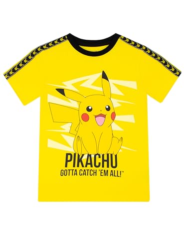 Pokemon Tshirt | Pikachu T-Shirt aus Baumwolle für Jungen | Kurzarm T-Shirts für Jungen | Gelb | 122