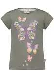 SALT AND PEPPER BY KIDS PARK Mädchen Schmetterling Print und Pailletten T-Shirt, Light Khaki, 128/134 cm