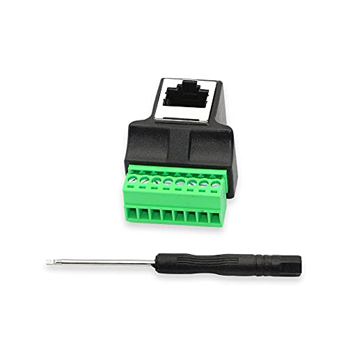 GINTOOYUN RJ45-Schraubklemme, RJ45-Ethernet, 8P8C-Buchse auf 8-poligen Extender-Adapterstecker für Cat7, Cat6, Cat5, CCTV, DVR-Netzwerk-Koppler