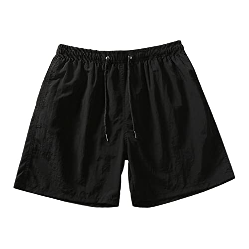 Männer Kurze Shorts Cargohosen Sommer Herrenmode Sport Cargohose Gerades Bein Lose Shorts Strandhose Lockere Shorts Herren Männer Short Outdoor (Black, XXL)