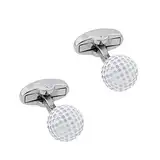 Lieson Manschettenknöpfe Herren Trauzeuge, Hemd Manschettenknopf Weiß Golf Cufflinks für Hemd Hochzeit Geburtstag Geschenk