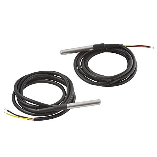 AZDelivery 2 x 1M Kabel DS18B20 digitaler Edelstahl Temperatursensor Temperaturfühler, wasserdicht kompatibel mit Arduino und Raspberry Pi inklusive E-Book!