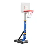 Poolspiele | Basketballkorb für Kinder | Pool-Basketballkorb | Höhenverstellbarer Wasserbasketballkorb am Pool | 2-in-1-Schwimmbad-Basketball- und Volleyball-Spielset für Einbaubecken