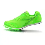 Leichtathletik-Spikes-Schuhe, Metallspikes, Unisex-Lauf- und Rennschuhe, Sprint-Spikes, Laufspikes for Herren, Damen, Kinder, Jungen, Mädchen, Sportschuhe mit 7 Spikes, rutschfest, atmungsaktiv(Grün,3