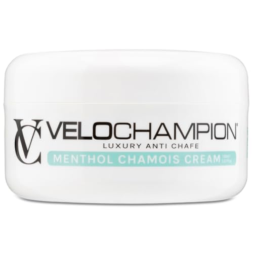 VeloChampion Luxus-Chamois-Sitzcreme zum Radfahren & Laufen | Menthol-Anti-Scheuer-Creme. Reduziert Reibung im Sattel, an den Oberschenkeln & Füßen (150ml)